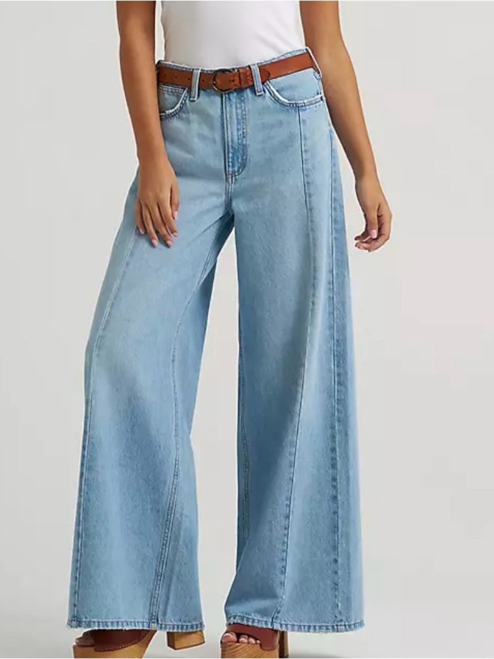 Wrangler Light Blue Wide-Leg High-Rise Jeans